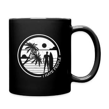 Lustiges Surfing Design - Tasse einfarbig - Schwarz - Rechts