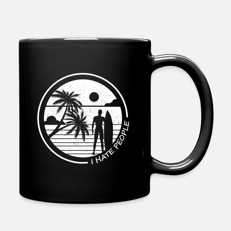 Lustiges Surfing Design - Tasse einfarbig - Schwarz