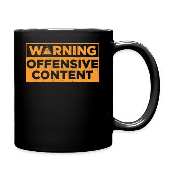 Caution offensive content - Full Colour Mug - black - Right