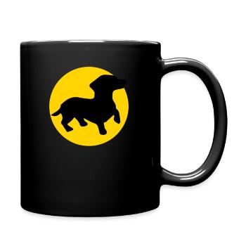 dachshund and moon - Mug uni - noir - Droite