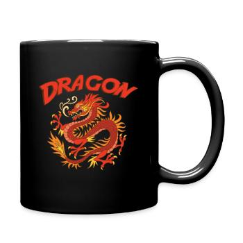Drachen - Tasse einfarbig - Schwarz - Rechts