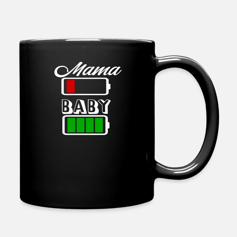 Mama Baby Batterie Eltern Muttertag T-shirt Kind - Tasse einfarbig - Schwarz