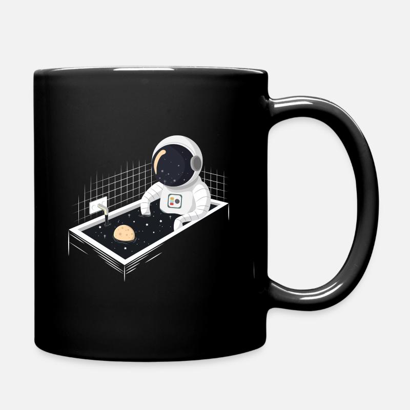 Astronaut in Badewanne - Tasse einfarbig - Schwarz