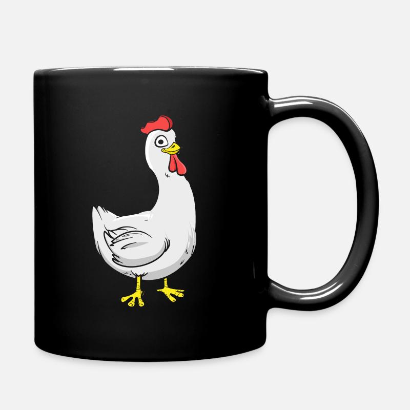 Hahn Huhn Hähnchen Hühnchen Küken - Tasse einfarbig - Schwarz
