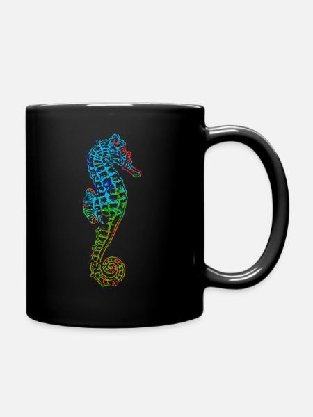 Seepferd Seepferdchen Seahorse - Tasse einfarbig - Schwarz