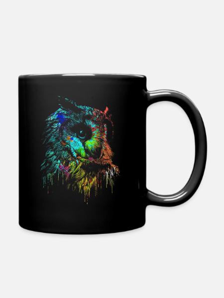 Eule - Tasse einfarbig - Schwarz