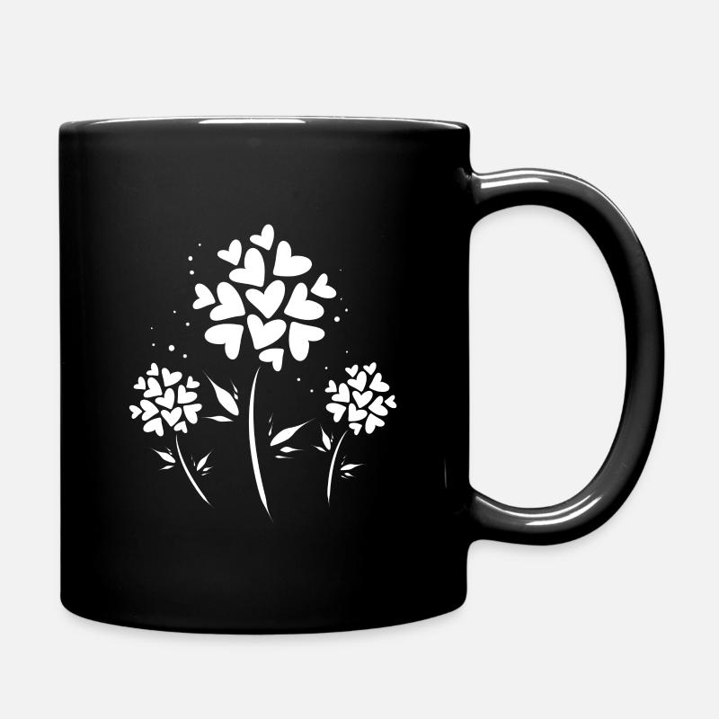 Weiße Blume - Tasse einfarbig - Schwarz