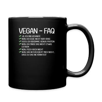 FAQ vegan | La plupart des questions posées, le véganisme - Mug uni - noir - Droite