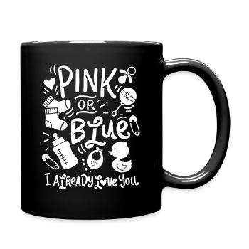Geschlecht decken Rosa oder Blau auf - Tasse einfarbig - Schwarz - Rechts