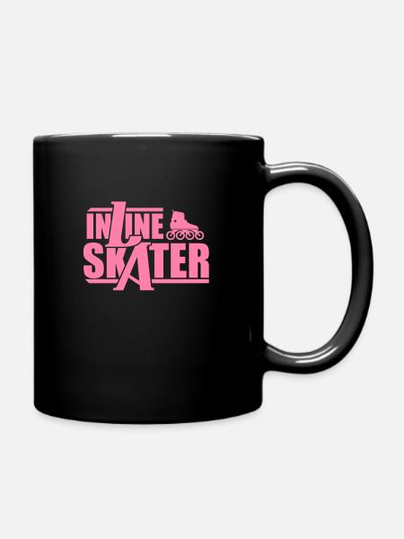 Fahrerin Inline Skaterin Inliner Rollschuh Skater - Tasse einfarbig - Schwarz