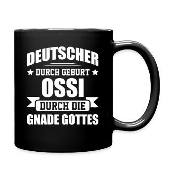 Ossi Ostdeutscher Sachsen - Tasse einfarbig - Schwarz - Rechts