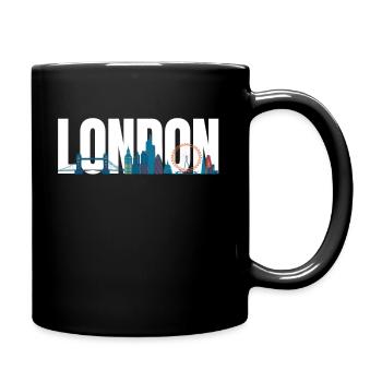 London Skyline UK England Tower Bridge Geschenk - Tasse einfarbig - Schwarz - Rechts
