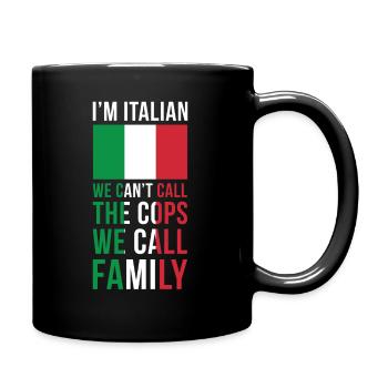 Drapeau Italie Drapeau Drôle Drapeau Mafia Dire Italienne - Mug uni - noir - Droite