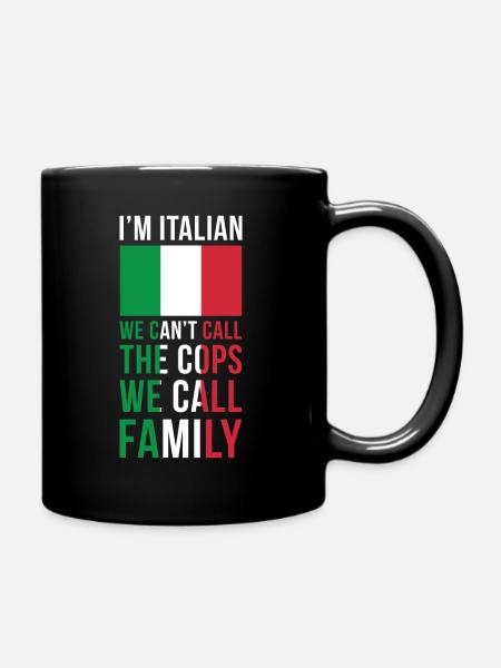 Drapeau Italie Drapeau Drôle Drapeau Mafia Dire Italienne - Mug uni - noir