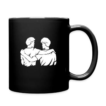 Beste Freunde - Tasse einfarbig - Schwarz - Rechts