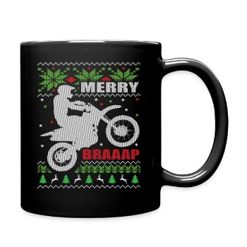 Hässliche Weihnachten für Motocross, Enduro, Dirt Bike - Tasse einfarbig - Schwarz - Rechts