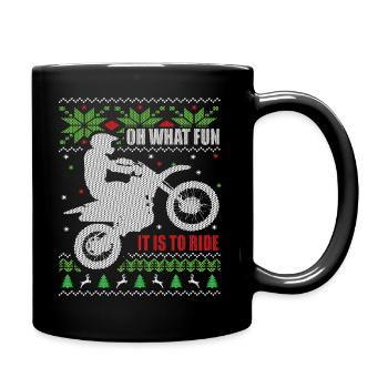 Motocross moche de Noël - Mug uni - noir - Droite