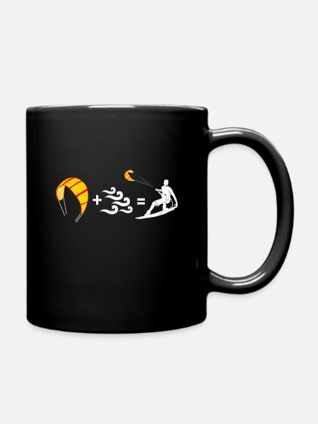 Kiteboard - Tasse einfarbig - Schwarz