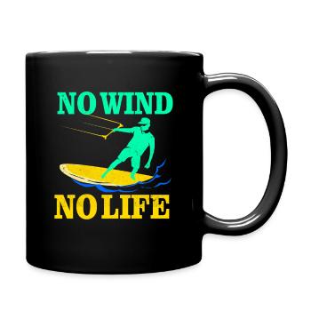 Kiteboard - Tasse einfarbig - Schwarz - Rechts