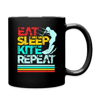 Kiteboard - Tasse einfarbig - Schwarz - Rechts
