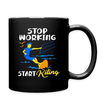 Kiteboard - Tasse einfarbig - Schwarz - Rechts