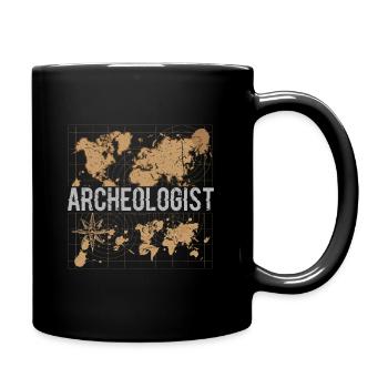 strukturierte karte archäologie entdecken geschenk - Tasse einfarbig - Schwarz - Rechts