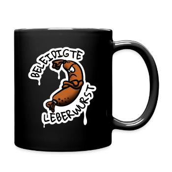 Beleidigte Leberwurst Essen Food Metzger TShirt - Tasse einfarbig - Schwarz - Rechts