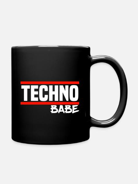 Techno Techno Babe Rave Raver Techno Festival - Tasse einfarbig - Schwarz