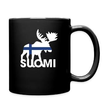 SUOMI Finland Idée cadeau Moose Image Scandinavie - Mug uni - noir - Droite