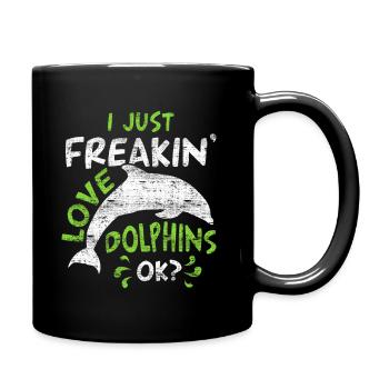 Delfin - Tasse einfarbig - Schwarz - Rechts