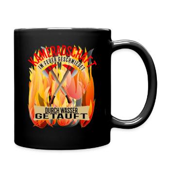Feuerwehr Kameradschaft geschenk freiwillig - Tasse einfarbig - Schwarz - Rechts