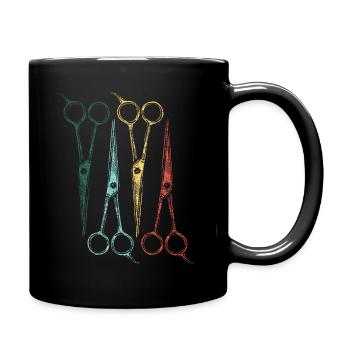 Friseur Haare - Tasse einfarbig - Schwarz - Rechts