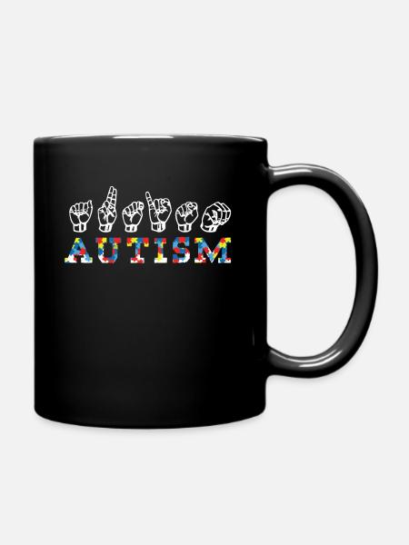 Chemise en langage des signes autisme - Mug uni - noir
