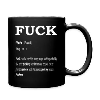 Fuck Word Signification Wiki Duden Fun Définition - Mug uni - noir - Droite