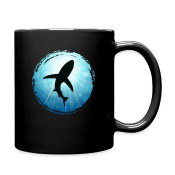 XASTY Shark Ocean Sharks Diving Freediving Apnea - Full Colour Mug - black - Right