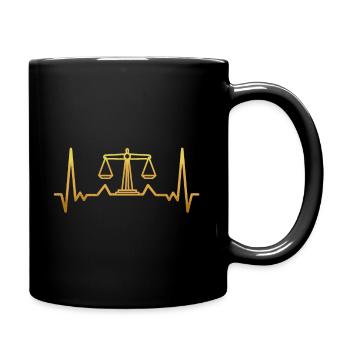 Anwalt Herzschlag - Tasse einfarbig - Schwarz - Rechts
