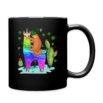 Sloth Riding Llama St - Tasse einfarbig - Schwarz - Rechts