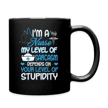 Ich bin eine Krankenschwester - Tasse einfarbig - Schwarz - Rechts