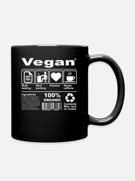 Vegan - Tasse einfarbig - Schwarz