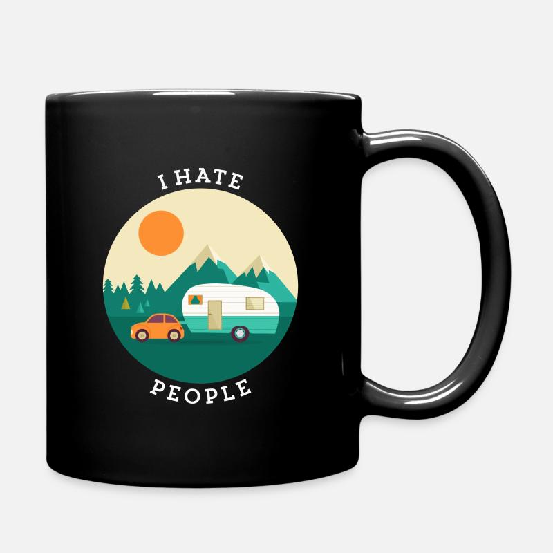 Je déteste les gens qui campent dans la nature - Mug uni - noir