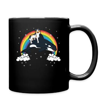 Australian Shepherd Hund Orca Wal Geschenk - Tasse einfarbig - Schwarz - Rechts