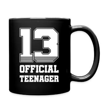Teenager Jugendlicher 13. Geburtstag - Tasse einfarbig - Schwarz - Rechts
