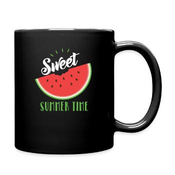 Doux été - melon - Mug uni - noir - Droite