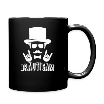 JGA Bräutigam Junggesellinnenabschied Rock T-Shirt - Tasse einfarbig - Schwarz - Rechts