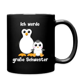 Ich werde große Schwester - Pinguin - Pinguine - Tasse einfarbig - Schwarz - Rechts