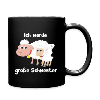 Ich werde große Schwester - Schaf - Lamm - Tasse einfarbig - Schwarz - Rechts