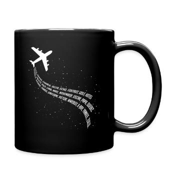 Avion pilote Globe - Mug uni - noir - Droite