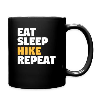 Hiking Graphic - Eat Sleep Hike Repeat - Full Colour Mug - black - Right