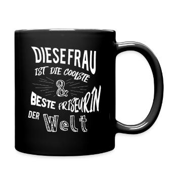Friseurin - Tasse einfarbig - Schwarz - Rechts