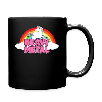 Heavy Metal Einhorn - Tasse einfarbig - Schwarz - Rechts
